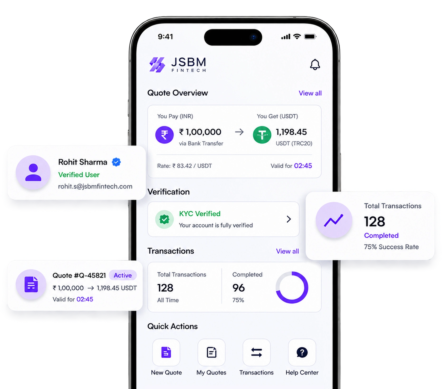 JSBM Fintech App Interface
